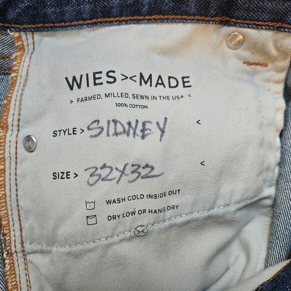 WIES MADE Jeans Sidney Fit 32x32 Button Fly Selvedge Denim Made in USA High Rise - Picture 12 of 12